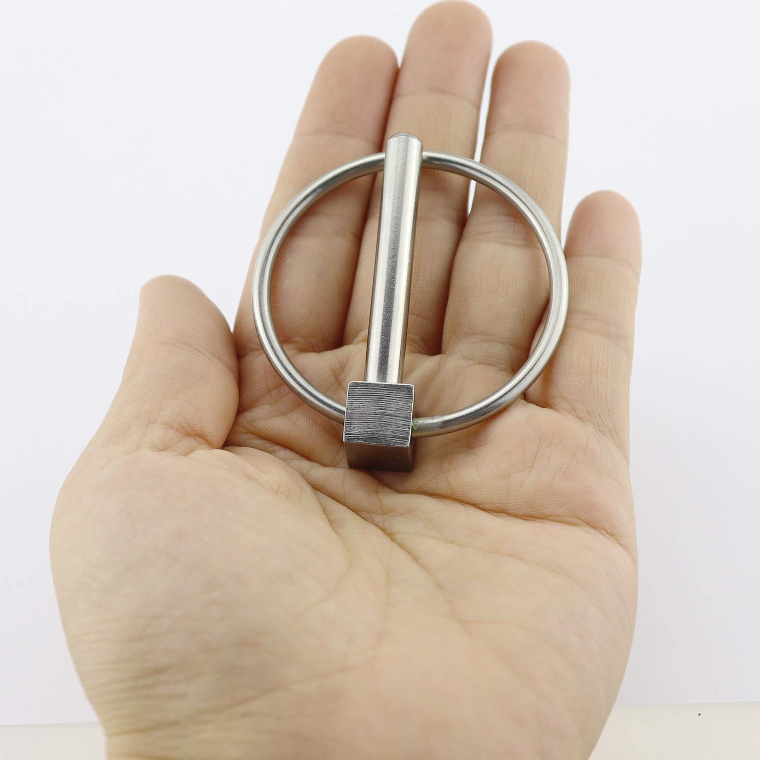 ABCISI Stainless Steel 316 Linch pins, Linch Pin Dia 6.1mm(1/4In) x L 43.5mm(1-2/3in) with Ring 6 Pack, Accessories for kayak, canoe, boat, dinghy trolley trailer