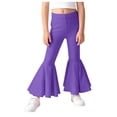 thumbnail image 3 of Hessimy Girls Wide Leg Sweatpants Drawstring Baggy Pants Teen Girls Athletic Joggers Pants with Pockets(Dark Purple,8-12 Years), 3 of 9