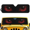 thumbnail image 4 of Binienty Black Cat Eyes Front Window Car Sun Shade Compatible with Jeep Gladiator JT 2020-2025 Foldable UV Ray Sun Visor Protector Universal Automotive Interior Accessories, 4 of 7