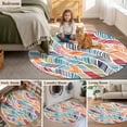thumbnail image 6 of Area Rug 36in, Abstract Art Colorful Stripe Floor Carpet Living Room Rug, Modern Gradient Lines Non-Slip Welcome Mat Indoor Rugs for Bedroom Dining Room, 6 of 9