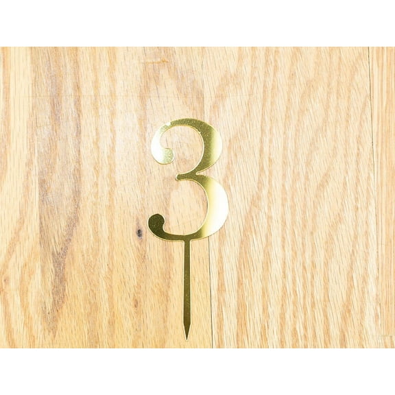 3 Cake Topper | Three | Third Birthday party decoration | I am three | gold acrylic mirror | 3rd decor | decoration