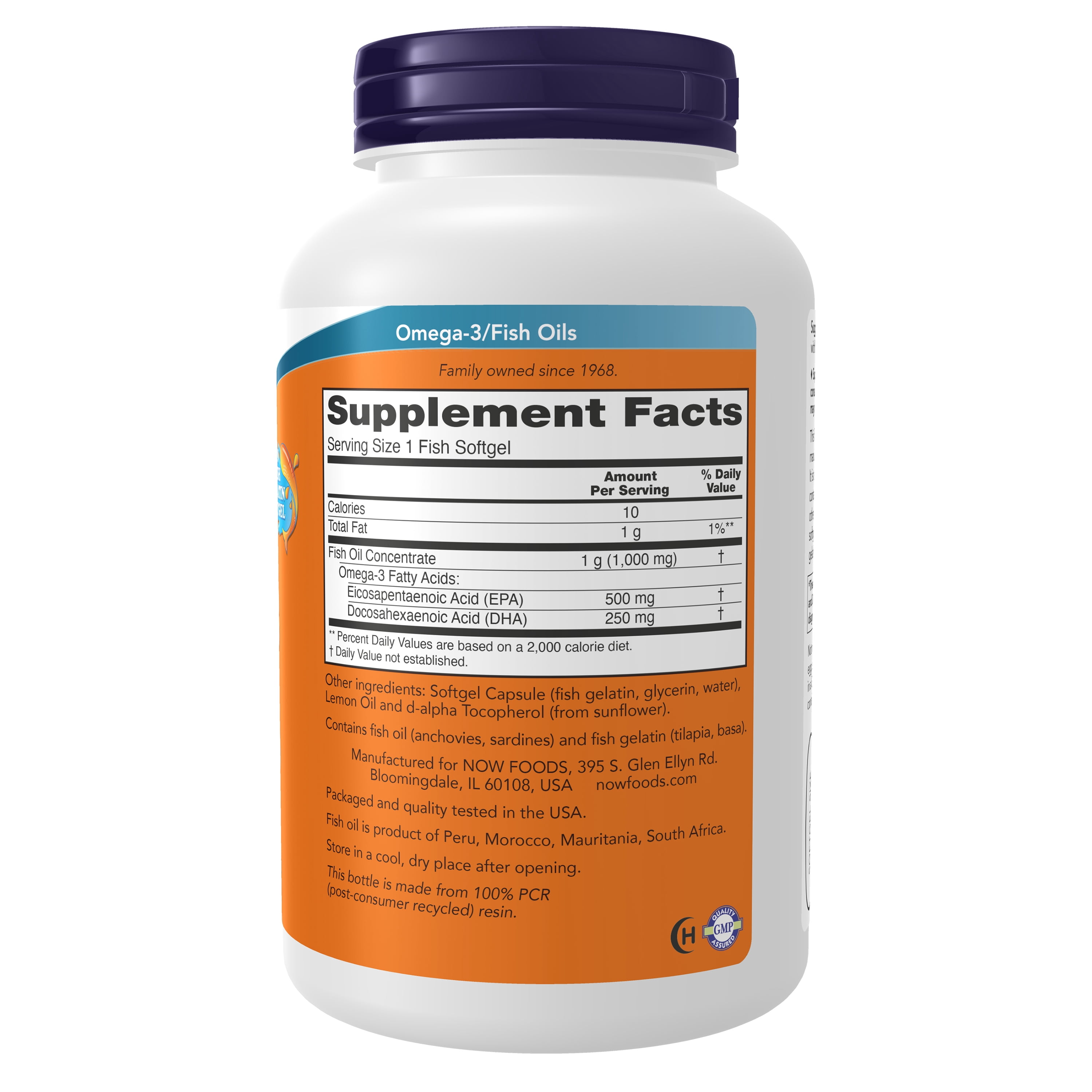 NOW Supplements, Ultra Omega-3, 500 EPA and 250 DHA, Cardiovascular Support, 180-Fish Gelatin Softgels