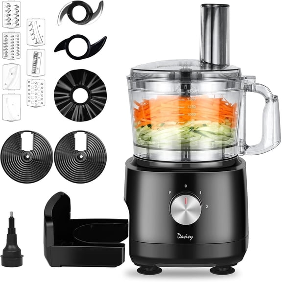 Davivy 7-Cup Food Processors, Black