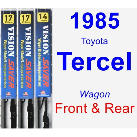 1985 Toyota Tercel Wagon - 1985 Toyota Tercel Wiper Blade Set/Kit (Front & Rear) (3 Blades) - Vision Saver