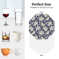 thumbnail image 6 of Naloa Lilies Flowers Leather Coasters for Drinks, Durable Drink Coasters 4 Set for Tabletop Protection, Luxurious Home Décor and Housewarming Gift ( {designName})Octagon, 6 of 6