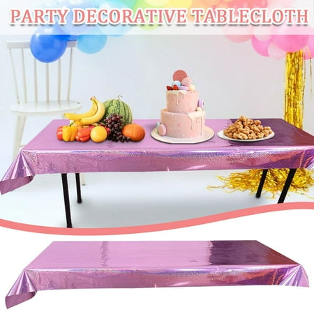 

ERTUTUYI Foil Wavy Striped Tablecloth Party Holiday Tablecloth Tabletop Decoration Cloth