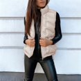 thumbnail image 4 of Women's Sleeveless Vest Jacket, Solid Color Cotton Zip Front Top, Casual Short Length Tank Style Outerwear, Lightweight Layering Piece, Comfortable Vest with Pocket Beige L, 4 of 6