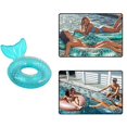 thumbnail image 4 of Mermaid Inflatable Swimming Adult Lifebuoy Water Chair Inflatable Floating Bed Adult Beach Toys With Backrest 90cm, 4 of 5