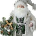 thumbnail image 3 of Regency International 18'' Northwoods Standing Santa With Wreath - Cream Green, 3 of 3