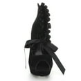 thumbnail image 4 of Women's Velvet Satin Ruffle Boots in Black, size: 8 by Medieval Collectibles, 4 of 6