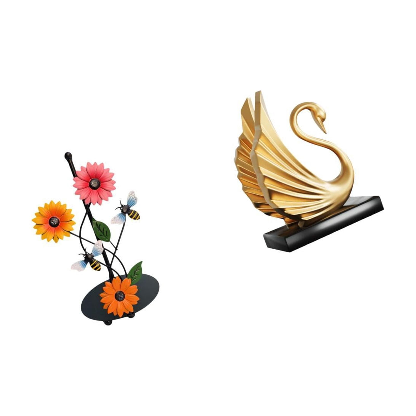 Fiocias Swan Toilet Paper Holder Paper Towel Holder Countertop Kitchen Roll Holder Standing Resin Statue Lightweight Antirust Suitable for Wedding Party Home