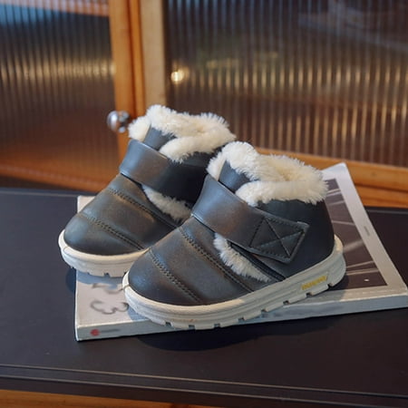 

Cathalem Bog Kids Winter Boots Winter Children Snow Boots For Boys And Girls Thick Bottom Non Slip Girls Size 13 Dress Shoes Grey 10.5 Years
