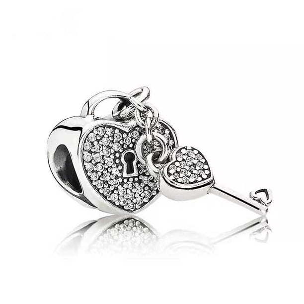 Madre de plata de ley 925 & Abalorios colgantes de corazones para hija, cuentas finas DIY compatibles con pulsera Pandora Original, joyería DIY para mujer Tan Jianjun unisex