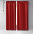 thumbnail image 2 of Vargottam Cotton Slub Red Curtains 72 Inch Long Window Curtain Rod Pocket Window Panels For Bedroom 2 Panels, 2 of 9