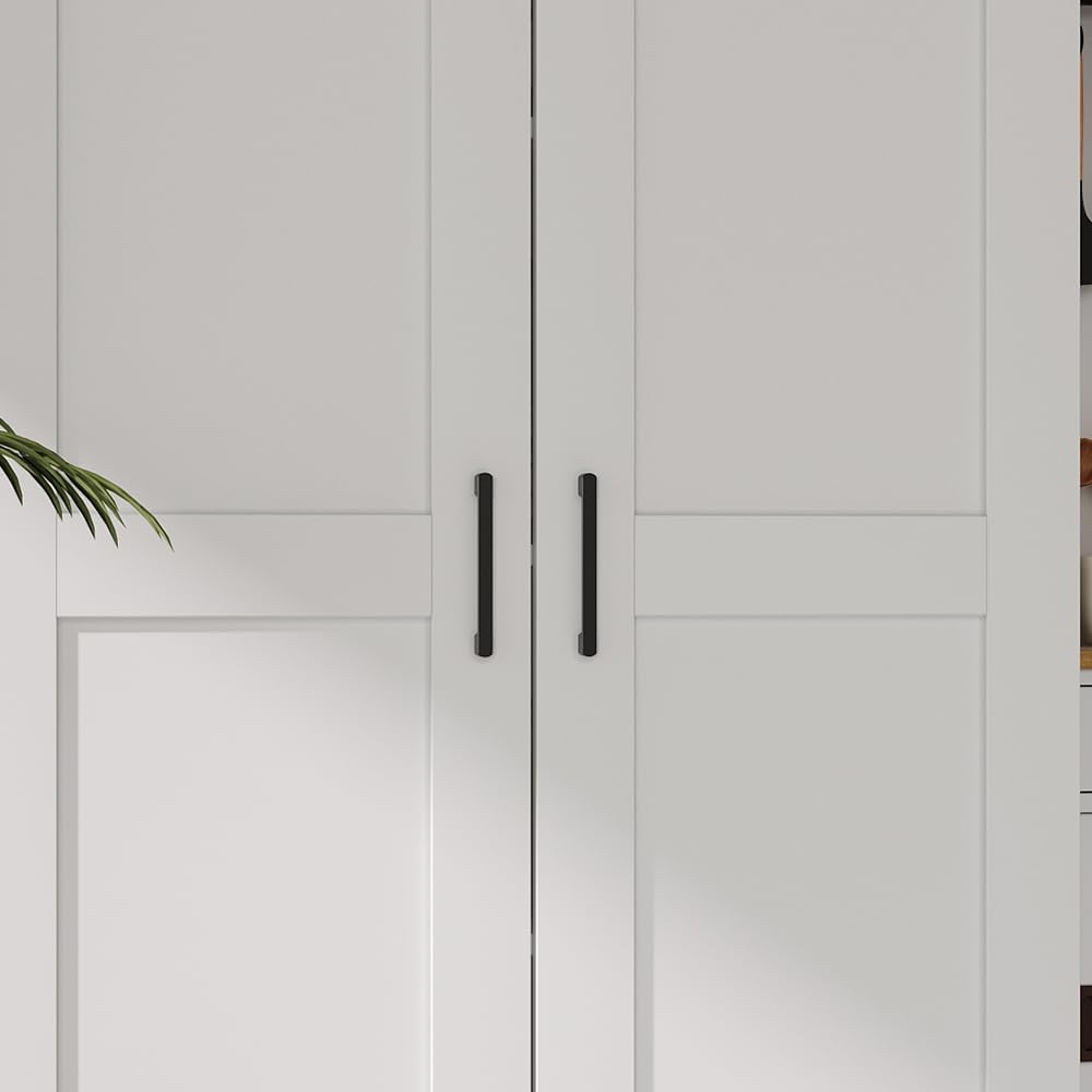 Fddevelop White Tall Wood Kitchen Pantry Cabinet with Doors and Adjustable Shelves  71”H