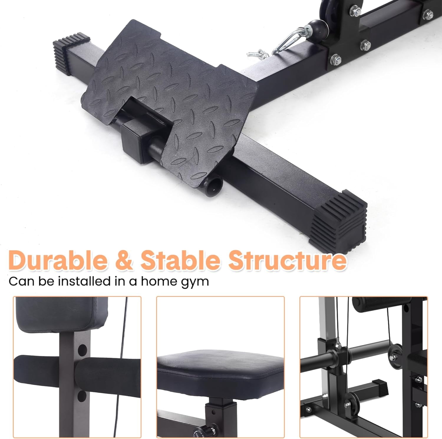Pull Down Machines, LAT Row Cable Machine, LAT Tower with Additional Pulley Cable, High & Low Pulley Stations with Leg Support, Tricep Workout Equipment