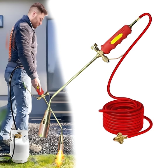 HIBIBUD Propane Torch Weed Burner Kit,Portable Garden Weed Burner Torch,High Output 1,900,000 Btu,Weeds Torches for Outside Home Garden Weeds,with Igniter (Nozzle Diameter 1.4in,6.6Ft Tube)