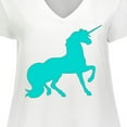 thumbnail image 4 of Inktastic Aqua Unicorn Women's Plus Size V-Neck T-Shirt, 4 of 5