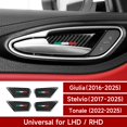 thumbnail image 2 of 4 Piezas De Pegatinas De Fibra De Carbono Para Puerta Interior De Coche, Para Alfa Romeo Giulia Stelvio Tonale 2016 2017 2018 2019 2020 2021 2022 2023 2024 2025 Accesorios Interiores, 2 of 5