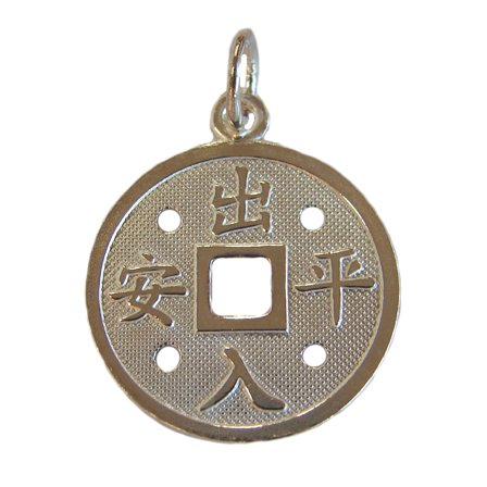 925 Sterling Silver Feng Shui Coin Pendant
