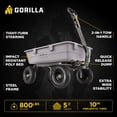 thumbnail image 2 of Gorilla Carts 5 Cu Ft Poly Dump Cart with Quick-Release, 800 lb Capacity, Gray, 2 of 7