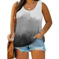 thumbnail image 2 of AherBiu Plus Size Tank Tops for Women Button Crewneck Sleeveless Tshirts Tie-Dye Summer Top Tees Blouse, 2 of 5