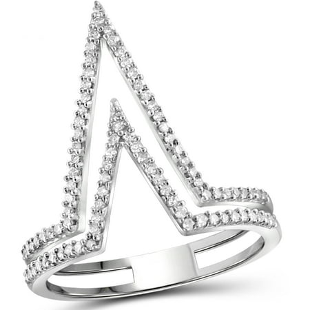 JewelersClub 1/4 Carat T.W. White Diamond Sterling Silver Triangle Shape Ring