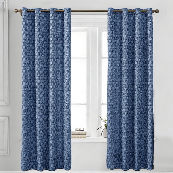 Blackout Curtains 1 Panel for Bedroom Living Room, Vintage Darkening Thermal Insulated Grommet Window Rod Pocket Window Treatment Drape, 52 x 63 Inch