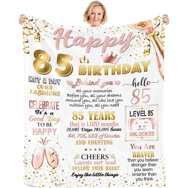 LHSHID 85th Birthday Gifts Blanket 85th Birthday Gifts for Women 85th Birthday Decorations for Women Gifts for 85 Year Old Woman 85th Birthday Gift Ideas for Mom Wife Sister Grandmother 30"x40"