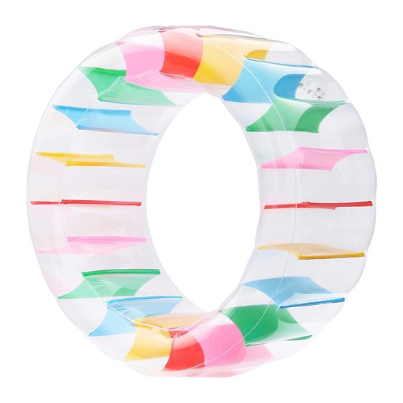 Rueda inflable para el agua, flotador de piscina para niños, rueda de agua gigante y colorida, flotador de rodillo inflable para estanque, río, césped