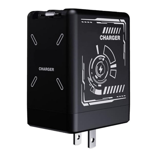Enchufe plegable rápido y retráctil de 120 W compatible con iPhone. Adaptador de corriente de carga rápida para smartphone.