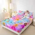 thumbnail image 4 of Castle Fairy Black Girl Princess 3pcs Twin Sheet Sets,Unicorn Rainbow Castle Twin Fitted Sheet,Cartoon Animal Breathable Flat Sheet,Microfiber Cute Bedroom Decor, 4 of 7