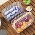 thumbnail image 3 of Visland Fridge Organizer with Lid Stackable Refrigerator Storage Box for Food Drinks Vegetables BPA-Free Fruit Containers with Drainage Buckle Seal Handle Clear Storage Bins for Kitchen, 3 of 7