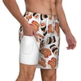 thumbnail image 3 of Picia Sushi Roll pattern Mens Swim Trunks with Compression Liner Stretch Beach Shorts Quick Dry with Zipper Pockets No-Chafing Board Shorts-Large, 3 of 9
