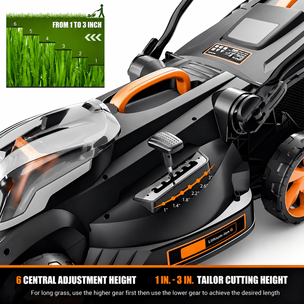 DOVAMAN 40V 19" Cordless Lawn Mower, Brushless Electric Lawn Mower, 6-Position Height, 2-in-1 Mulch & Bag, Battery and Charger Included (4.0Ah)
