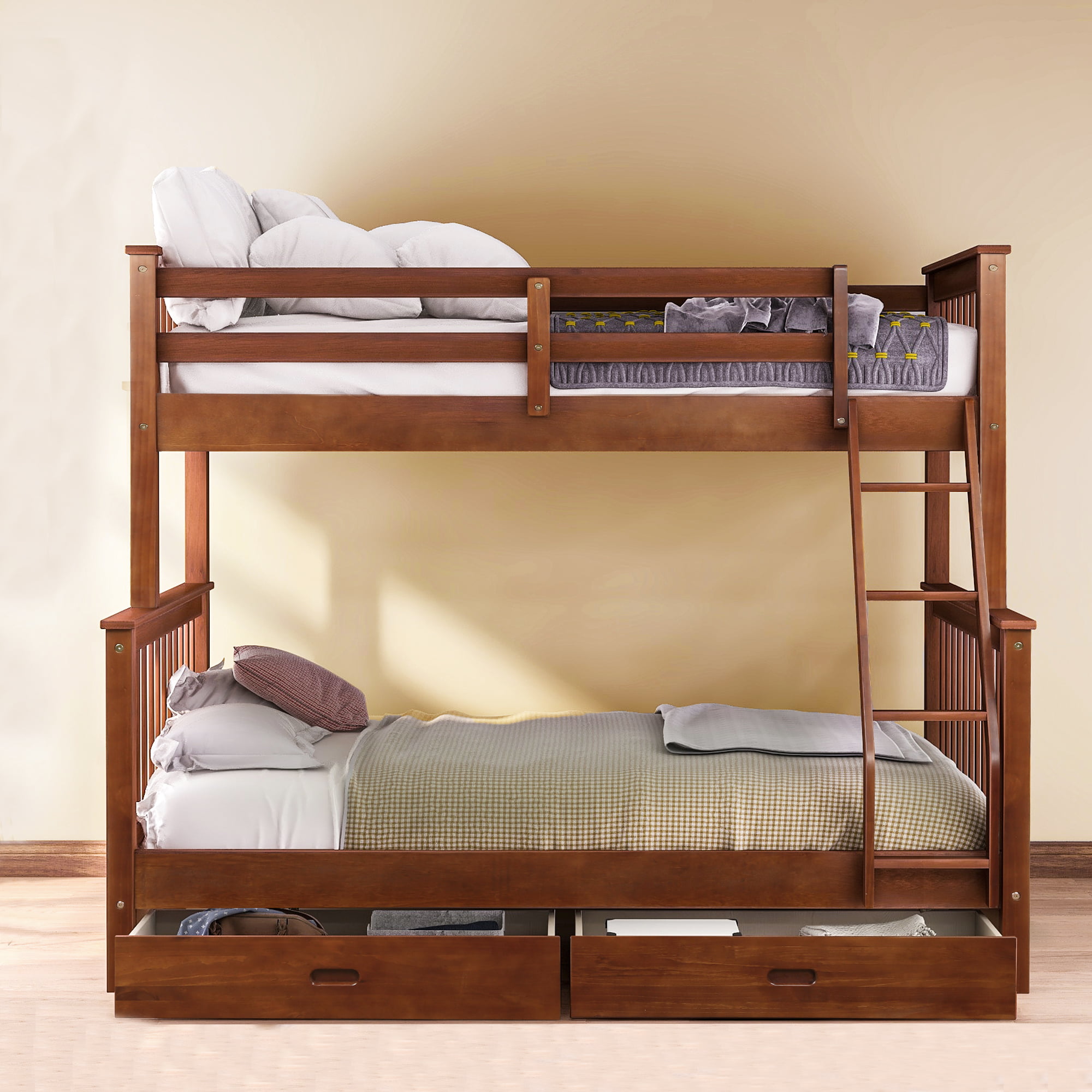 solid wood bunk beds twin over full