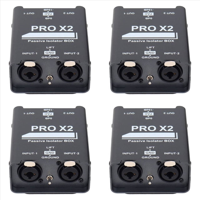 4X Aislador de Audio de 2 Vías, Eliminador de Corriente de Audio, XLR 6.5, Aislador Permalloy, Transmisión en del Mezclador