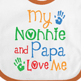 thumbnail image 4 of Inktastic Nonnie and Papa Love Me Grandchild Boys or Girls Baby Bib, 4 of 4