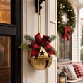 thumbnail image 5 of Metal Home Decoration, Gold Metal Christmas Jingle Bells 8 Inch Large Sleigh Bells Decoration For Tree Door Wreath Holiday Ornament Indoor, 5 of 7