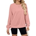 thumbnail image 4 of TEMOFON Long Sleeve Sweatshirts for Women Casual Tunic Tops Fall Crewneck Pullover Sweatshirts Loose Shirts for Women Winter Clothes, 4 of 9