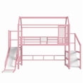 thumbnail image 4 of Bellemave Twin Size Loft Bed with Slide and Stairs, Metal House Bed with Storage Shelves, Playhouse Beds Frame with Large Space Underneath for Kids Teens（Pink), 4 of 8