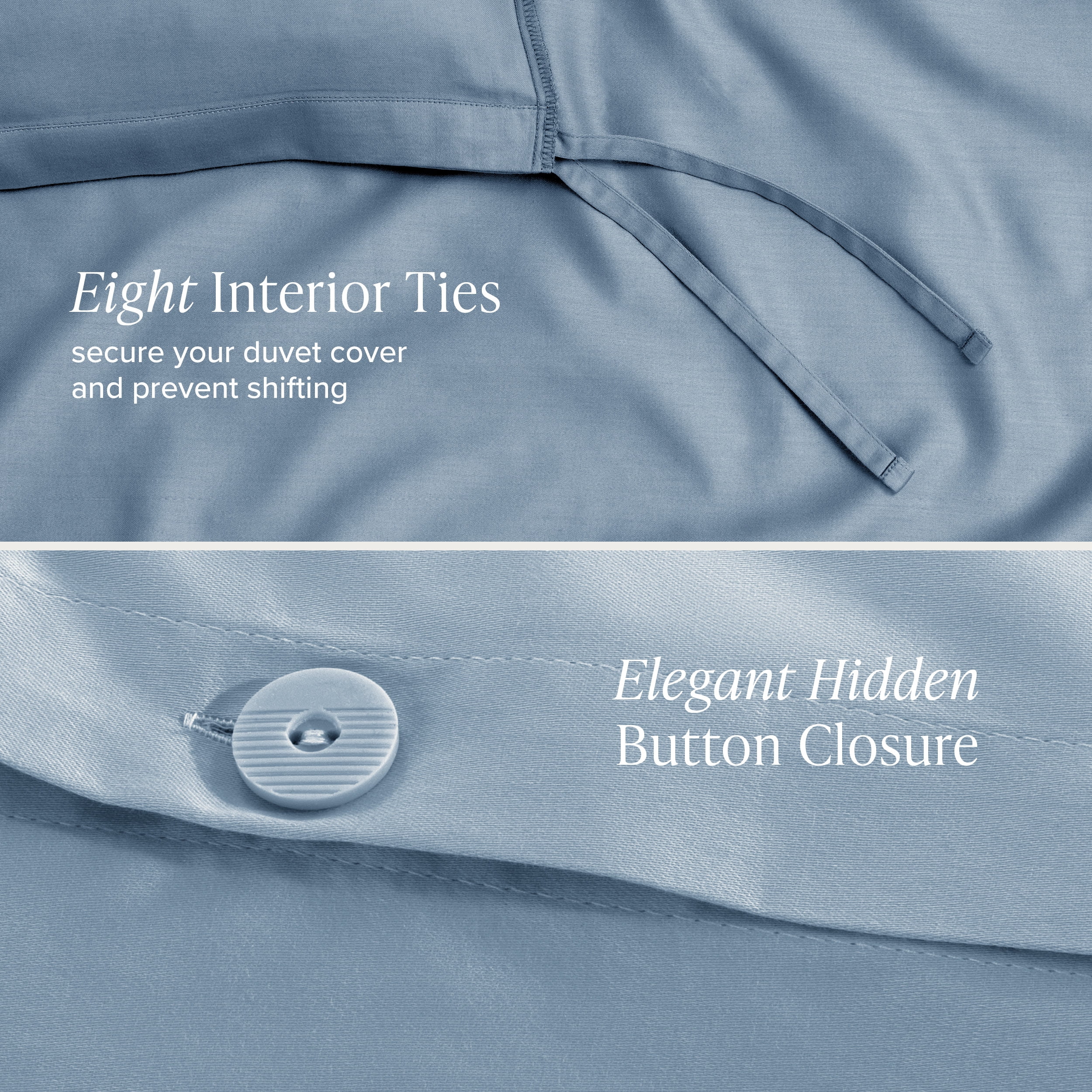 Bare Home Organic Cotton Duvet Cover Set - 400 Thread Count - Sateen Weave - Twin/Twin XL, Dusty Blue, 2-Pieces