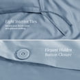thumbnail image 3 of Bare Home Organic Cotton Duvet Cover Set - 400 Thread Count - Sateen Weave - King, Dusty Blue, 3-Pieces, 3 of 10