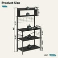 thumbnail image 4 of Bestier 5-Tier Kitchen Bakers Rack with 8 Hooks, Microwave Stand with Storage, for Kitchen, Dining Room, 63 inch, Black, 4 of 8