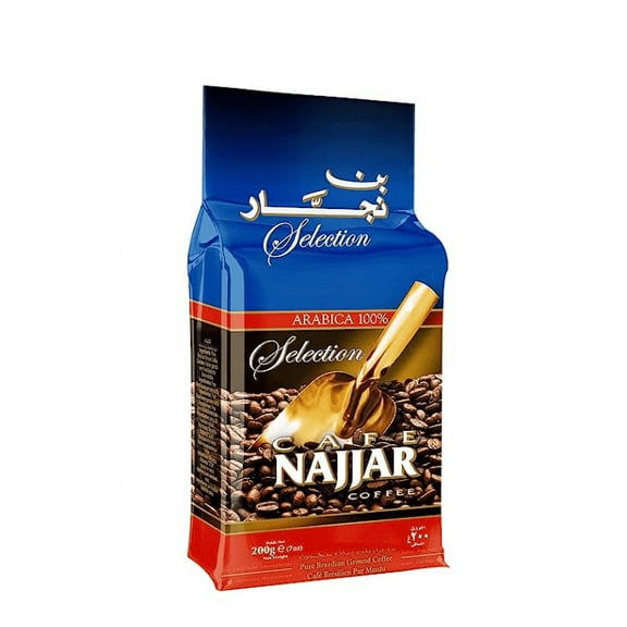 Caf Najjar, Turkish Coffee, 100% Arabica Coffee Beans, Ground Coffee, Dark Roast, Lebanese Coffee, Arabic Coffee, Coffee Beverages, Works with Turkish Coffee Machine. (1, 0.45 Pound)