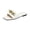 White, variant on Womens Slip On Walking Shoes, Vacation Sandals for Women, Women's Leather Slide Sandals With Chain Detail, Summer Beach Open Toe Slip On Slipper, Elegant Flat Shoes for Women, White 5.5