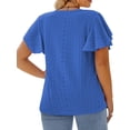 thumbnail image 3 of SWQZVT Shirts for Women Plus Size Summer Tops Casual Eyelet Embroidery Short Sleeve Crewneck T Shirts Loose Tunic Spring Blouses, 3 of 6