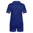 thumbnail image 4 of Yufatyle Valentines Day Pajama Set for Women, Short Sleeve Button Down Loungewear 2 Piece PJ Set Heart Print Shorts Set Blue XL, 4 of 6