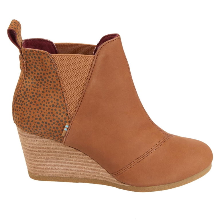 Toms Womens Kelsey Metallic Animal Print Ankle Boots