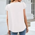 thumbnail image 5 of Cathalem Womens Tops 2024 Tendance Col Rond Rayé T-shirts Blouses d'Été Décontractées, Blanc XL, 5 of 5